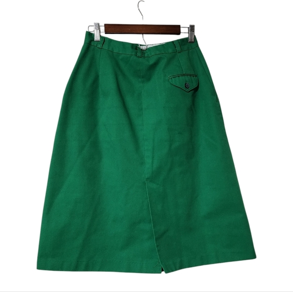 Vintage silver unicorn Kelly Green midi a line skirt - Picture 2 of 6